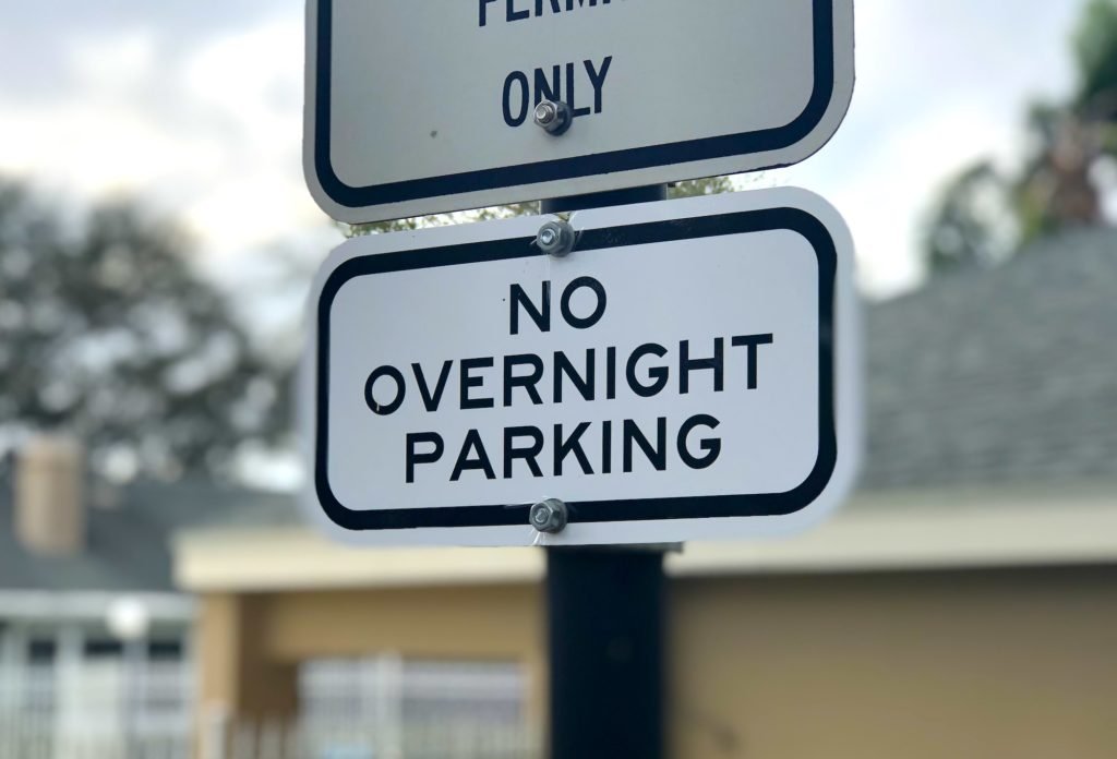 No Parking Overnight